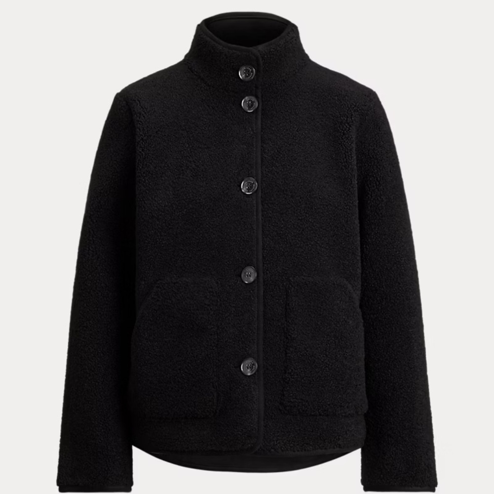 Ralph Lauren Faux-Shearling Funnelneck Coat